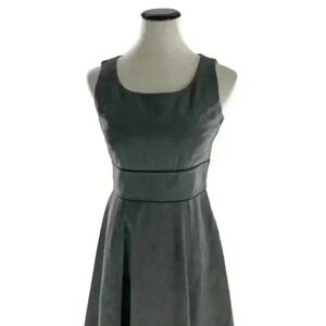 H&M Charcoal Gray Lined Stitched Waist Side Zip Sleeveless Dress Size 8